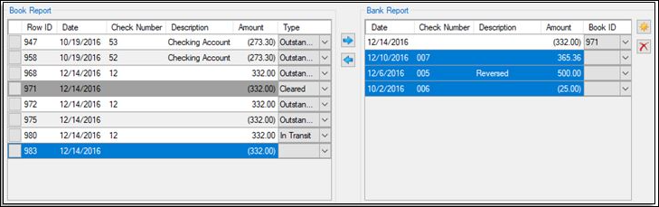 Highlight transactions to be reversed